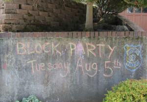 Night Out block party sign