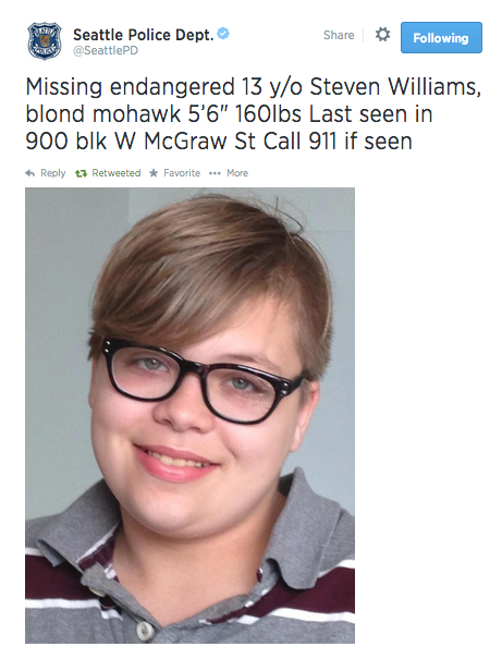 SPD Missing 13 year old